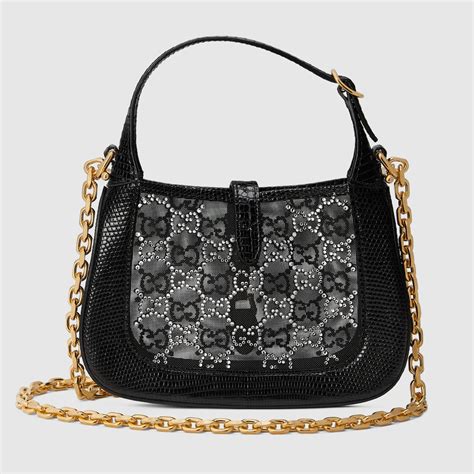 gucci crystal lizard jackie|Jackie 1961 mini lizard shoulder bag in black .